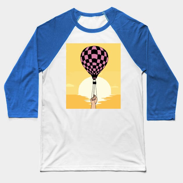 Retro Hot Air Balloons Balloon Ride Baseball T-Shirt by flofin